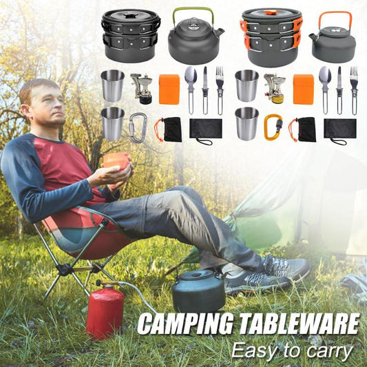 Camping cocina Kit Outdoor Set Aluminio Equipamiento Outdoor Viaje senderismo Picnic BBQ